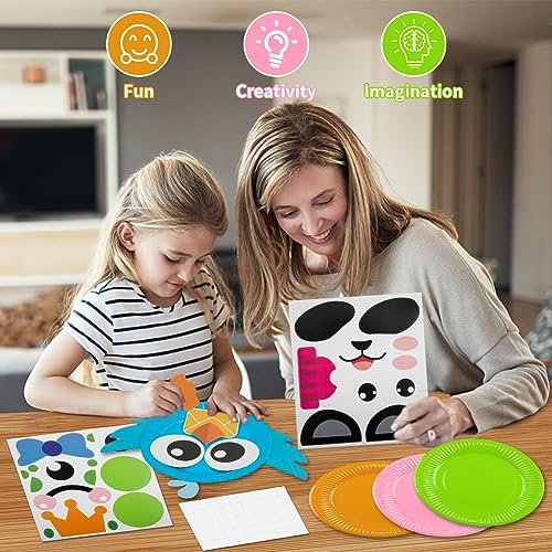 16 Pack Animal Paper Plate Craft Kit for Kids