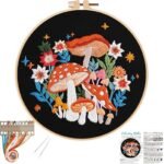 Beginner Mushroom Embroidery Kit - Starry Night Design