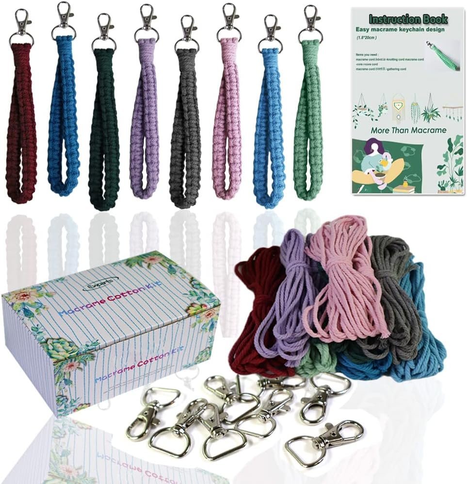 Boho Macrame Keychain Kit for Adults - DIY Craft Fun!