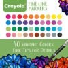 Crayola Fine Line Markers - 40 Vibrant Colors for Adults