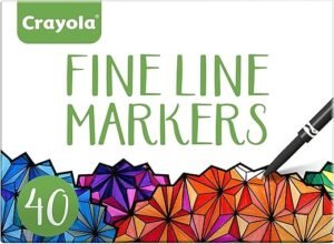 Crayola Fine Line Markers - 40 Vibrant Colors for Adults