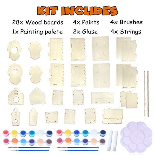 Creative DIY Birdhouse Kit for Kids - 4 Pack Fun!