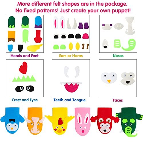 Creative DIY Hand Puppet Kit for Kids - 6 Pcs Fun!