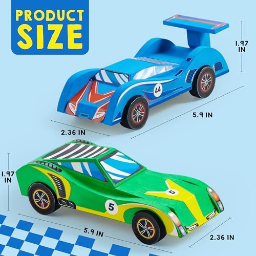 DIY Wooden Race Cars Kit for Creative Kids Ages 6+