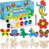 JOYIN 12-Pc DIY Wooden Magnets Craft Kit for Kids