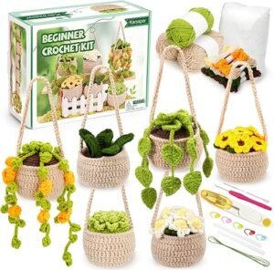 Karsspor Beginner Crochet Kit: 6 Hanging Plant Crafts