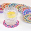 Sparkling Mandala Diamond Art Coaster Kit - 8 Pcs