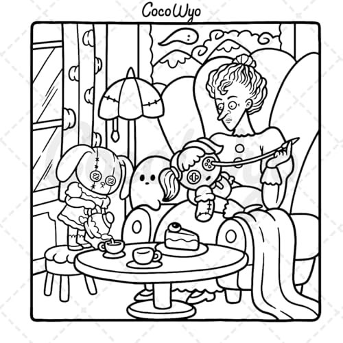 Spooky Cutie: Cozy Coloring Book for Relaxation Fun