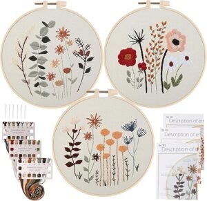 Uphome Floral Embroidery Starter Kit for Beginners