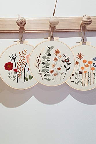 Uphome Floral Embroidery Starter Kit for Beginners